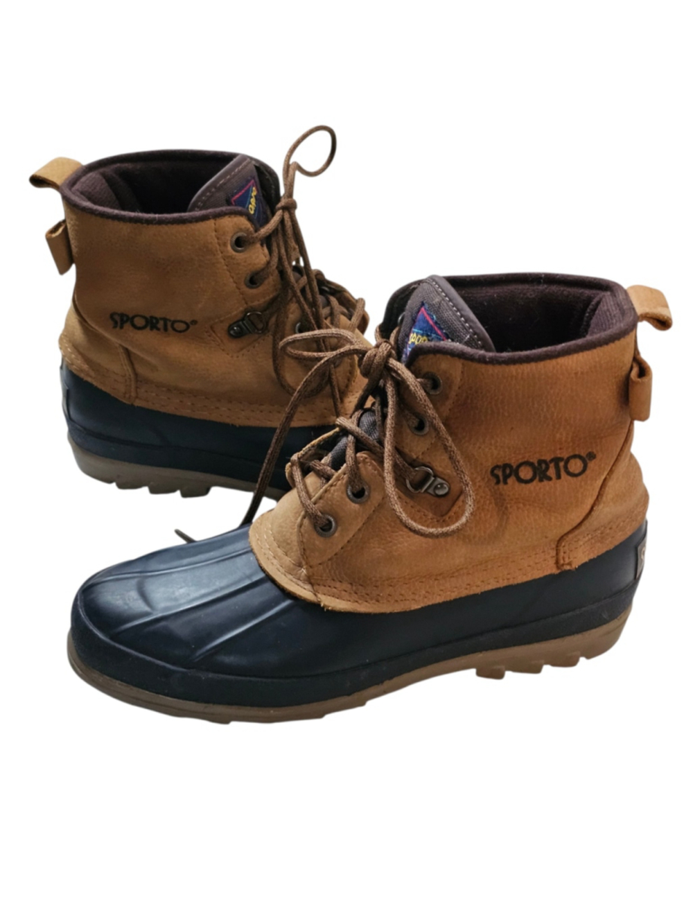 Sporto Original Duck Boots Womens 9 Brown Black Waterproof Thermolite Insulated